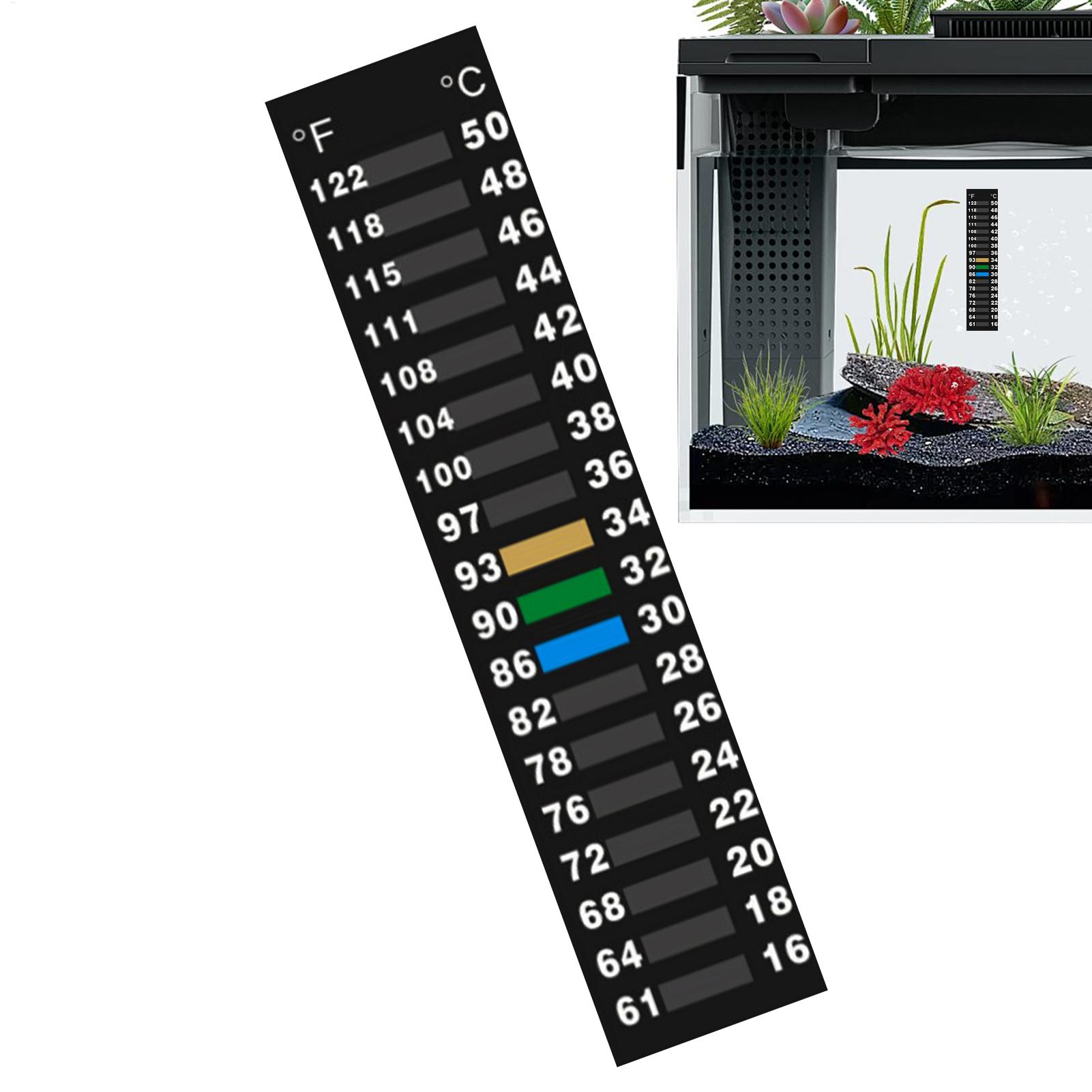 Planted Aquarium Temperature - สติกเกอร์ติดวัดอุณหภูมิ LCD สำหรับติดตามสภาพแวดล้อม แถบตรวจจับอุณหภูมิสำหรับตู้ปลา ตู้เย็น ตู้แช่แข็ง