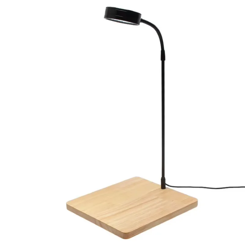 Planted Aquarium Hours - โคมไฟ LED ฟูลสเปกตรัมแบบ USB สำหรับตู้ปลาและพืชไม้น้ำ พร้อมฐานไม้